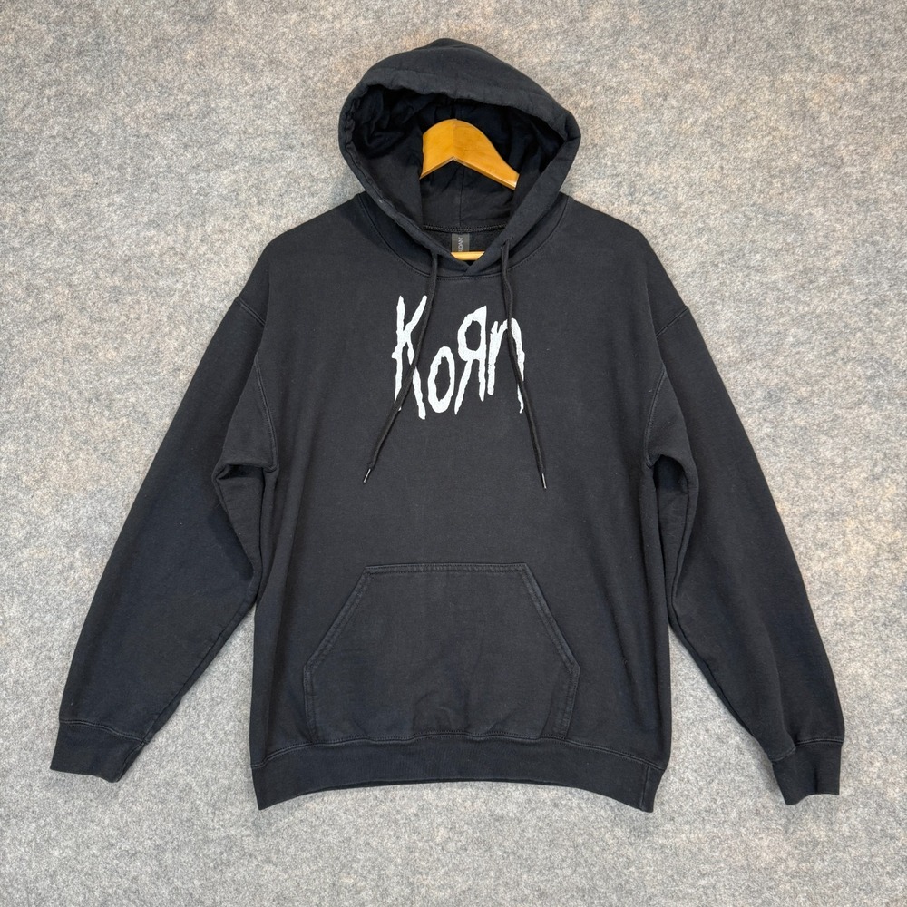 Vintage Korn Hoodie Sweatshirt Adult Medium Band Metal Music Grunge Concert Y2K